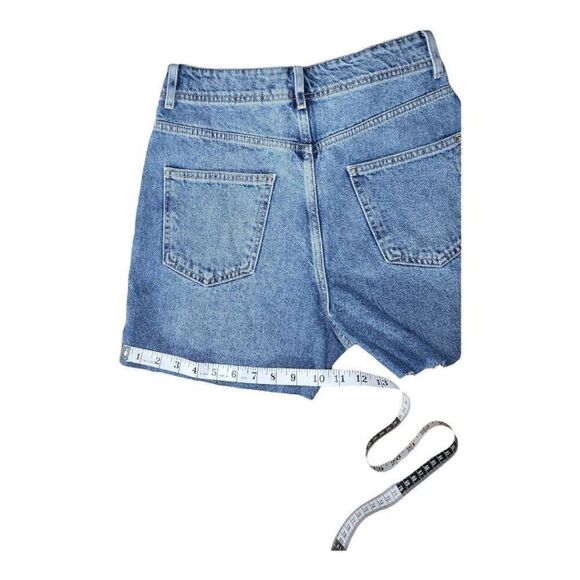 Forever 21 Shorts Women Sz 26 High Waist Blue Denim Cut Off Fringed - Picture 5 of 9